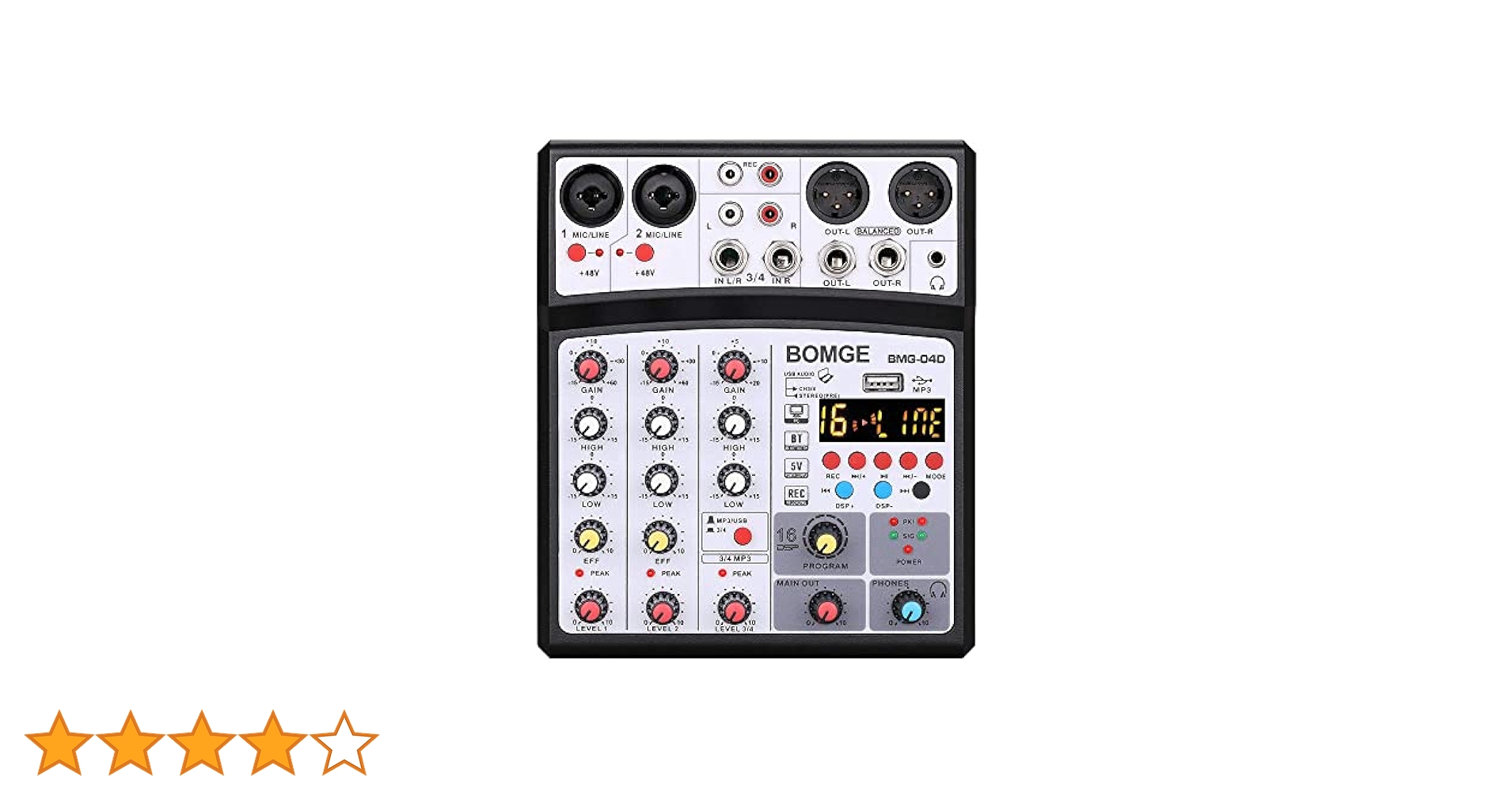 DJミキサー4チャンネルUSBインターフェース　サウンドコントローラー DJミキサー4チャンネルUSBインターフェース サウンドコントローラー
